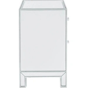 Elegant Lighting Reflexion 1 Door Nightstand, Antique Silver