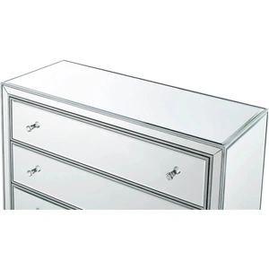 Elegant Lighting Reflexion 3 Drawers Chest, Antique Silver