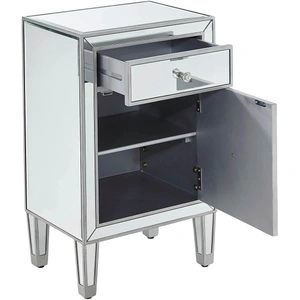 Elegant Lighting Reflexion End Table, Antique Silver