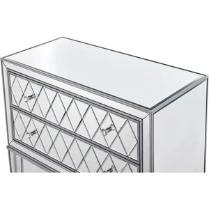 Elegant Lighting Reflexion 2 Drawers Nightstand, Antique Silver