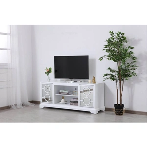 Elegant Lighting Modern 60-inch Mirrored TV Stand, White