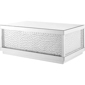 Elegant Lighting Modern 48-inch Rectangle Crystal Coffee Table, Clear Mirror