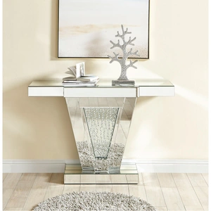 Elegant Lighting Modern Rectangle Crystal Console Table, Composition 2, Clear Mirror