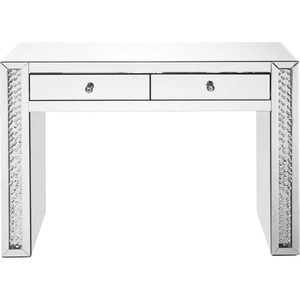 Elegant Lighting Modern 47-inch Rectangle Crystal Vanity Table, Clear Mirror