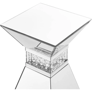 Elegant Lighting Modern 12-inch Crystal End Table, Composition 2, Clear Mirror