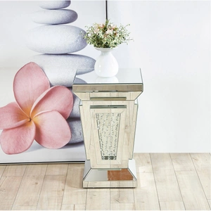 Elegant Lighting Modern 15-inch Crystal End Table, Clear Mirror