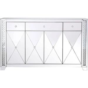 Elegant Lighting Modern 60-inch Credenza, Clear Crystal Mirror