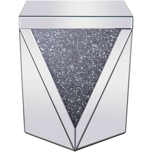 Elegant Lighting Modern 18.5-inch Crystal End Table, Silver Crystal