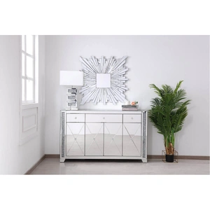 Elegant Lighting Modern 60-inch Credenza, Silver Crystal Mirror