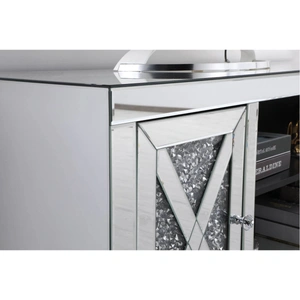 Elegant Lighting Modern 59-inch TV Stand, Clear Crystal Mirror