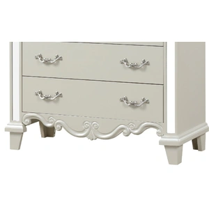 Galaxy Home Furnishings Milan 5-Drawer Wood Veneer Chest, Milky White