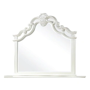 Galaxy Home Furnishings Milan Wood Veneer Mirror, Milky White