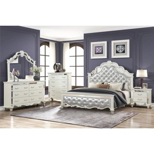Galaxy Home Furnishings Milan Wood Veneer Mirror, Milky White