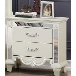 Galaxy Home Furnishings Milan 2-Drawer Wood Veneer Nightstand, Milky White