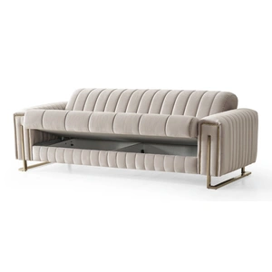 Empire Furniture, USA Milford Chenille Convertible Storage Sofa, Beige