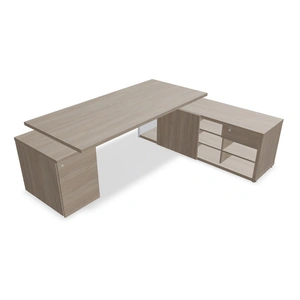 MDD Office Furniture Mito Executive Melamine Desk Straight w/Leg in Matt Finish & Storage
