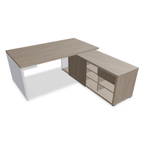 MDD Office Furniture Mito Executive Desk Straight w/Leg in Matt Finish & Storage