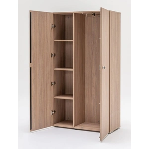 MDD Office Furniture Mito Lockable Wardrobe w/File Storage, 2 Doors & Slide-Out Hanger