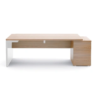 MDD Office Furniture Mito Executive Desk w/Pedestal & Gloss Side Panel