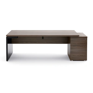 MDD Office Furniture Mito Executive Desk w/Pedestal & Gloss Side Panel