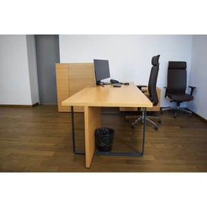 NARBUTAS Plana MFC Melamine Executive Desk w/Fixed Pedestal & Modesty Panel, Composition 2
