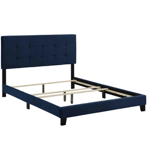 Modway Furniture Amira Performance Velvet Full Bed, Midnight Blue