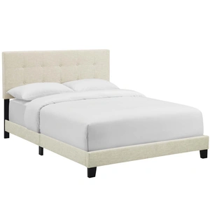 Modway Furniture Amira Upholstered Fabric Bed, White