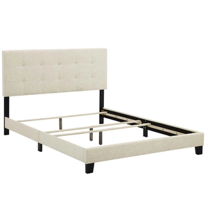 Modway Furniture Amira Upholstered Fabric Bed, White