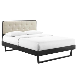 Modway Furniture Bridgette Wood Platform Bed With Angular Frame