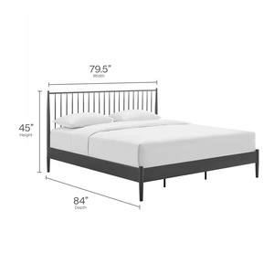 Modway Furniture Adair Spindle Metal King Platform Bed, Charcoal