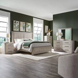 Liberty Furniture Modern Play Wood Panel Bedroom Set | Sandstone | Liberty, Natural White