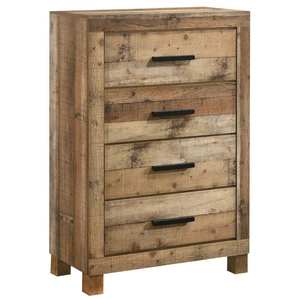 Lifestyle Furniture SM 8311 Wood Chest w/4 Drawers, Antique Natural Finish