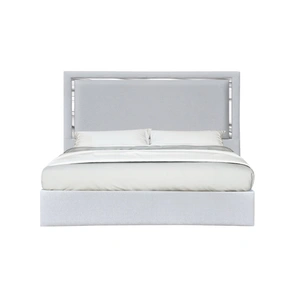 J&M Furniture Monet Fabric Platform Bed w/Mirrored Trim