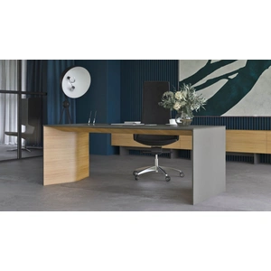 NARBUTAS Move 70.8-inch Executive Fixed Desk w/Built-in Power Socket Block, Grommet & Cover for Power Socket