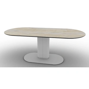 Calligaris Cameo W78.7-inch Ceramic/Metal/Wood Customizable Oval Dining Table