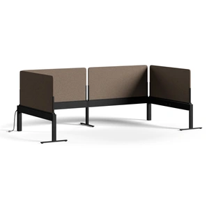 NARBUTAS Muro W153.5-inch Combination for 2 Single Desks w/63-inch Length Desktops