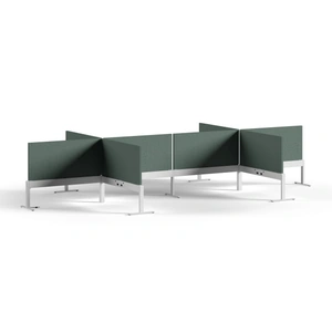 NARBUTAS Muro W264-inch Combination for 8 Single Desks w/63-inch Length Desktops