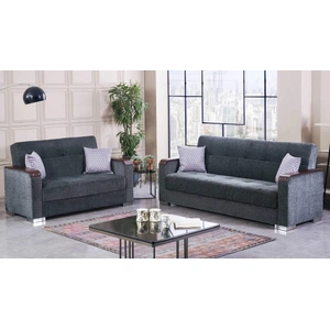 Empire Furniture, USA Munich Fabric Storage Sleeper Loveseat, Grey