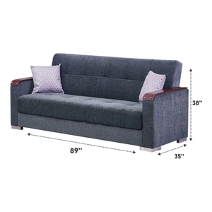 Empire Furniture, USA Munich Fabric Storage Sofabed, Grey