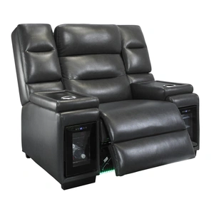 Global Furniture USA MVP Power Recliner Chair with Power Headrest in Black