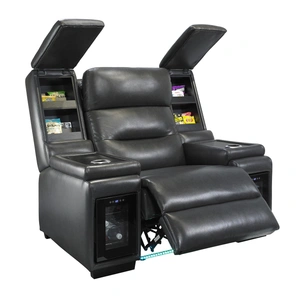 Global Furniture USA MVP Power Recliner Chair with Power Headrest in Black