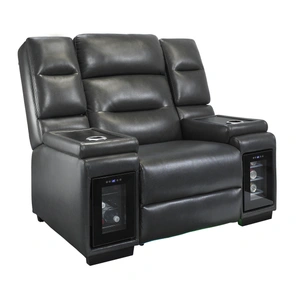 Global Furniture USA MVP Power Recliner Chair with Power Headrest in Black