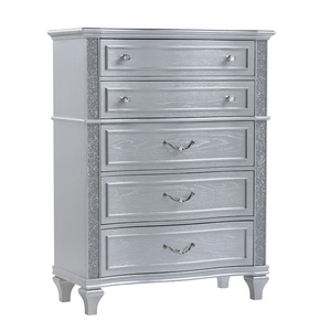 Galaxy Home Furnishings Mystic Wood Chest w/3 Drawers, Silver