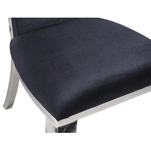 Chintaly Imports Nadia Contemporary Design Tall Back Farbic Side Chair, Black (Set of 2)