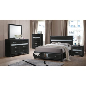 ACME Naima Wood/Wood Veneer Storage Platform Bedroom Set