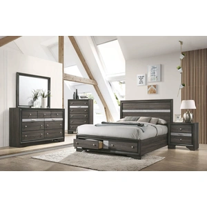 ACME Naima Wood/Wood Veneer Storage Platform Bedroom Set