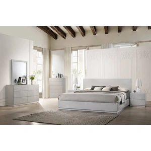 J&M Furniture Naples Modern Platform Bedroom Set, Grey