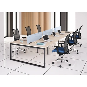NARBUTAS Nova O 165.2-inch Office 6-Desk Bench w/Metal Frame