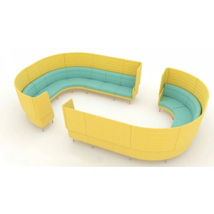 NARBUTAS Arcipelago Two-Piece 16-seater Curved Acoustic Modular Lounge Seating Set with Highback