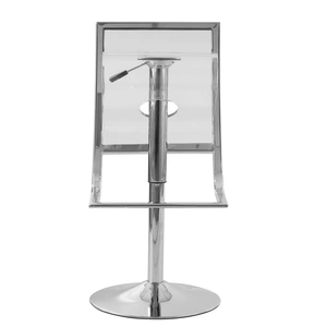 LeisureMod Napoli Acrylic Bar Stool, Clear/Silver